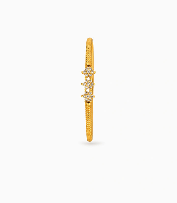 Gold Plated Sparkling Star Ad Single Bangle