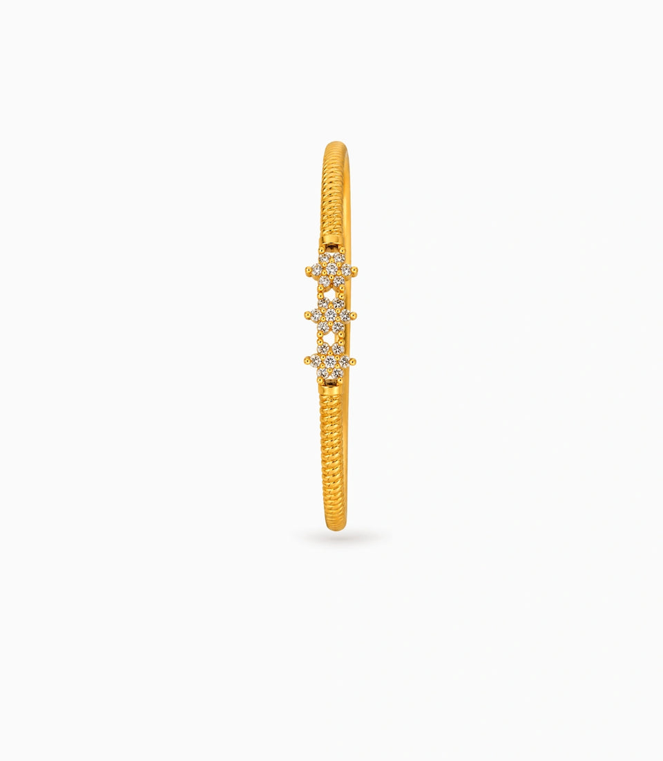 Gold Plated Sparkling Star Ad Single Bangle