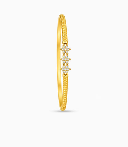 Gold Plated Sparkling Star Ad Single Bangle