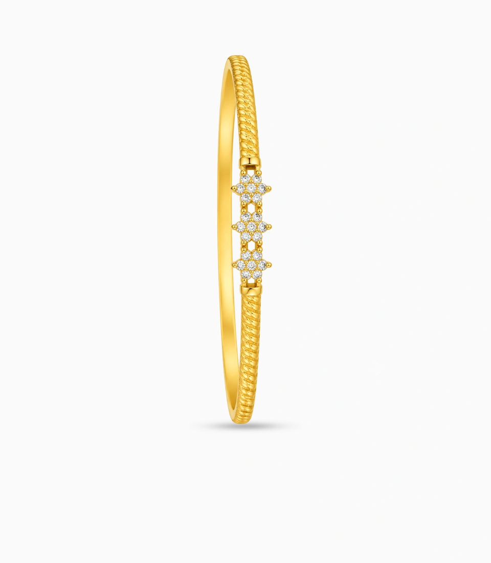 Gold Plated Sparkling Star Ad Single Bangle