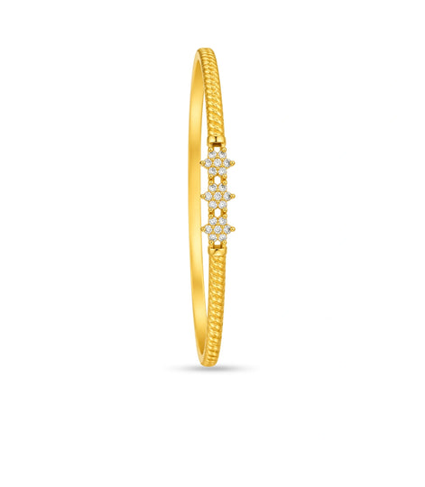 Gold Plated Sparkling Star Ad Single Bangle