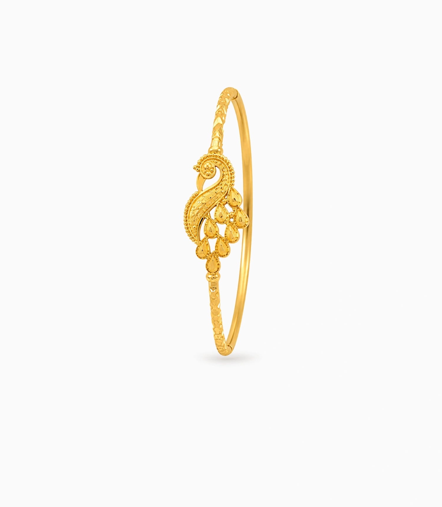 Gold Plated Peacock Touch Single Bangle