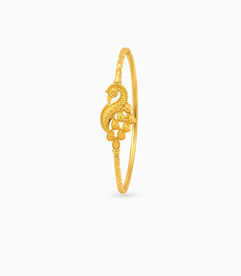 Gold Plated Peacock Touch Single Bangle