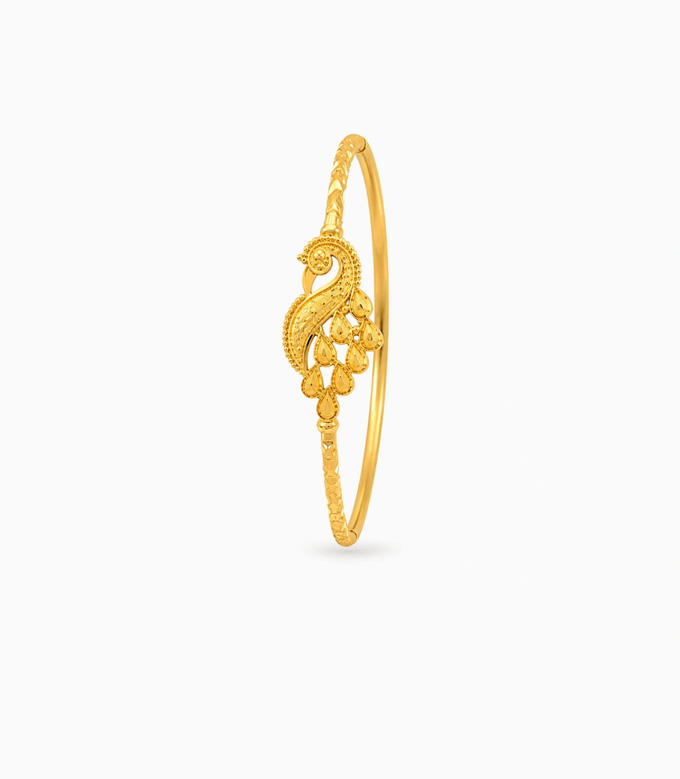 Gold Plated Peacock Touch Single Bangle