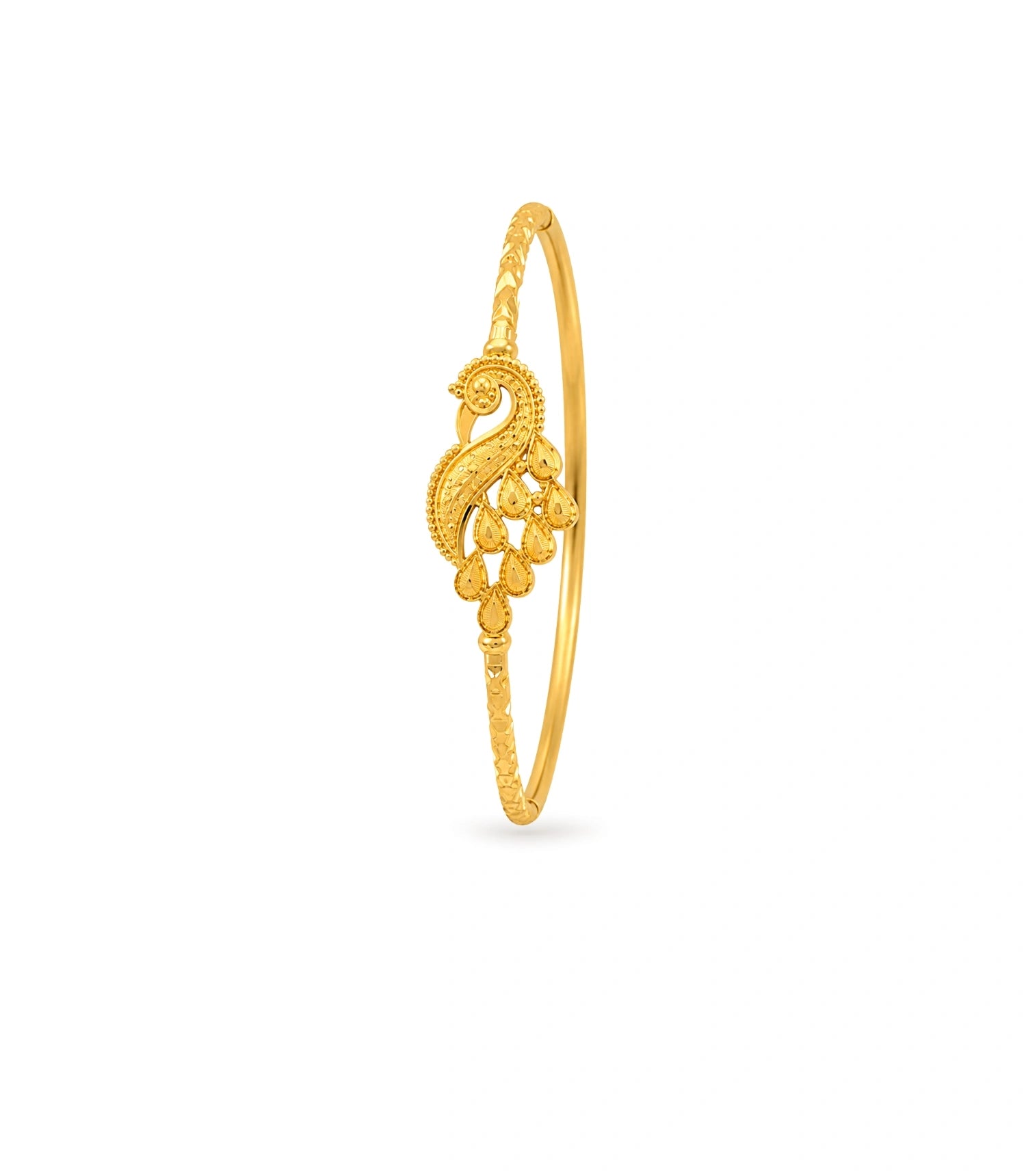 Gold Plated Peacock Touch Single Bangle