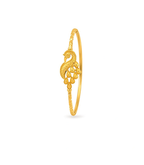 Gold Plated Peacock Touch Single Bangle