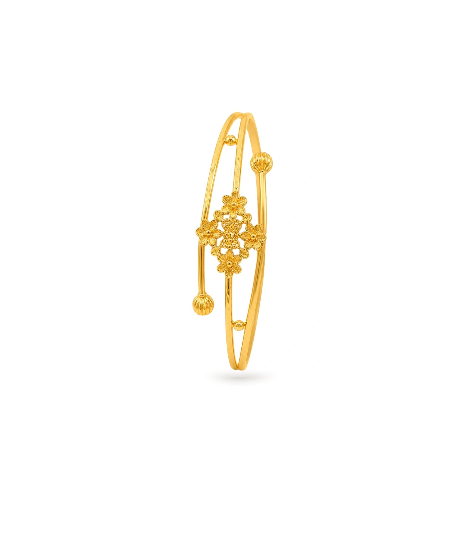 Gold Plated Floral Blossom Single Bangle