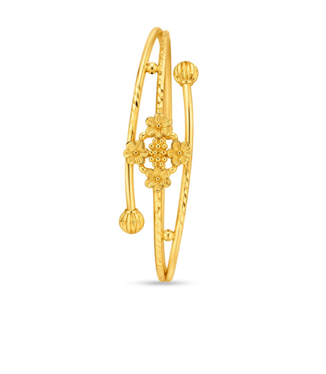 Gold Plated Floral Blossom Single Bangle