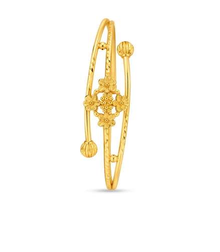 Gold Plated Floral Blossom Single Bangle