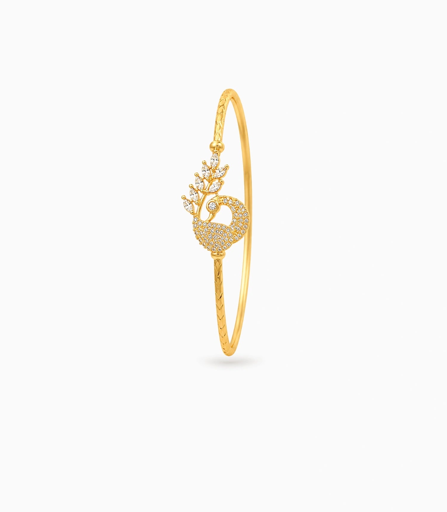 Gold Plated Classic Peacock AD Single Bangle