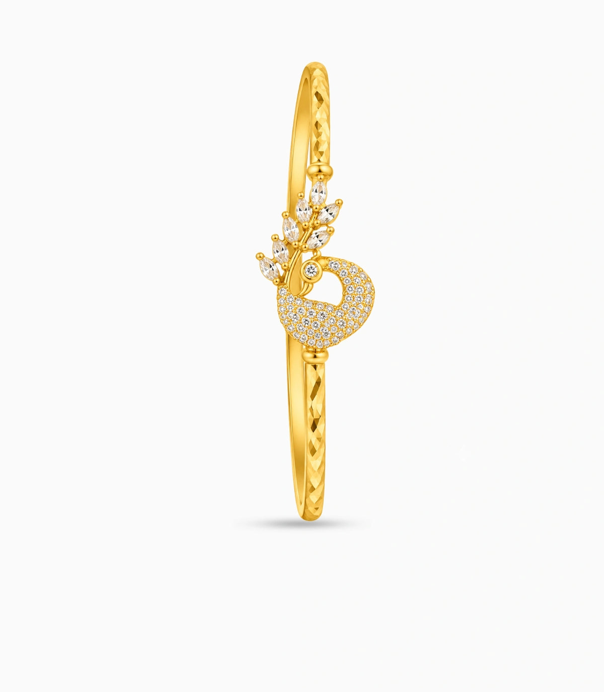 Gold Plated Classic Peacock AD Single Bangle