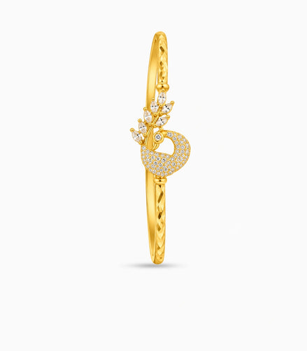 Gold Plated Classic Peacock AD Single Bangle
