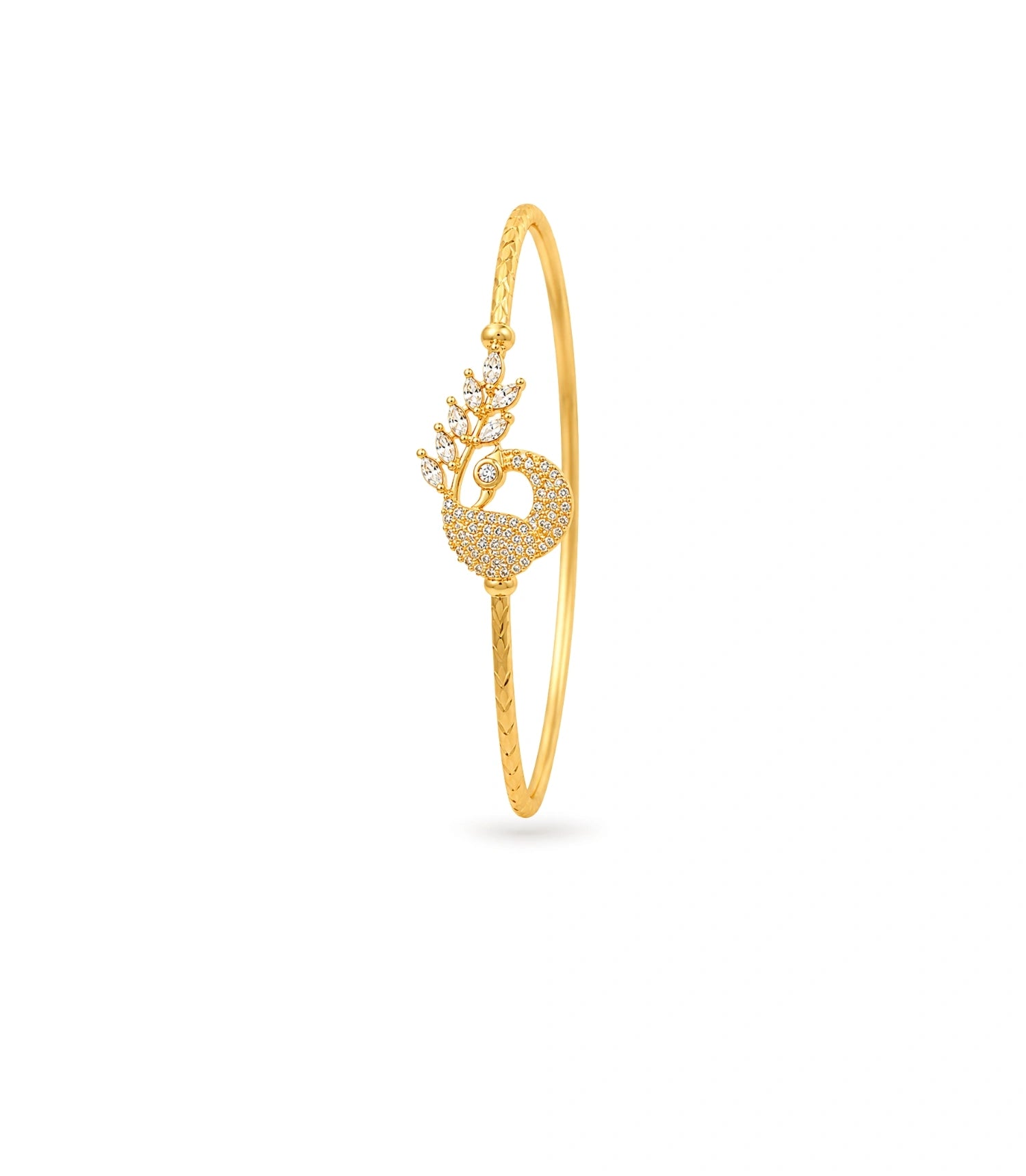 Gold Plated Classic Peacock AD Single Bangle