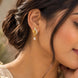 Gold Plated Shimmering AD Drop Earrings