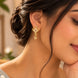 Gold Plated Pave AD Drop Earrings