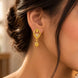 Gold Plated Simple AD Drop Earrings