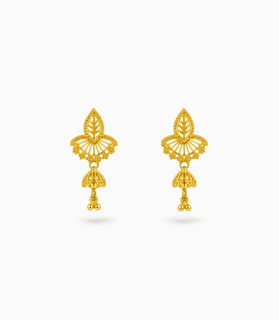 Gold Plated Bloom Drop Earrings