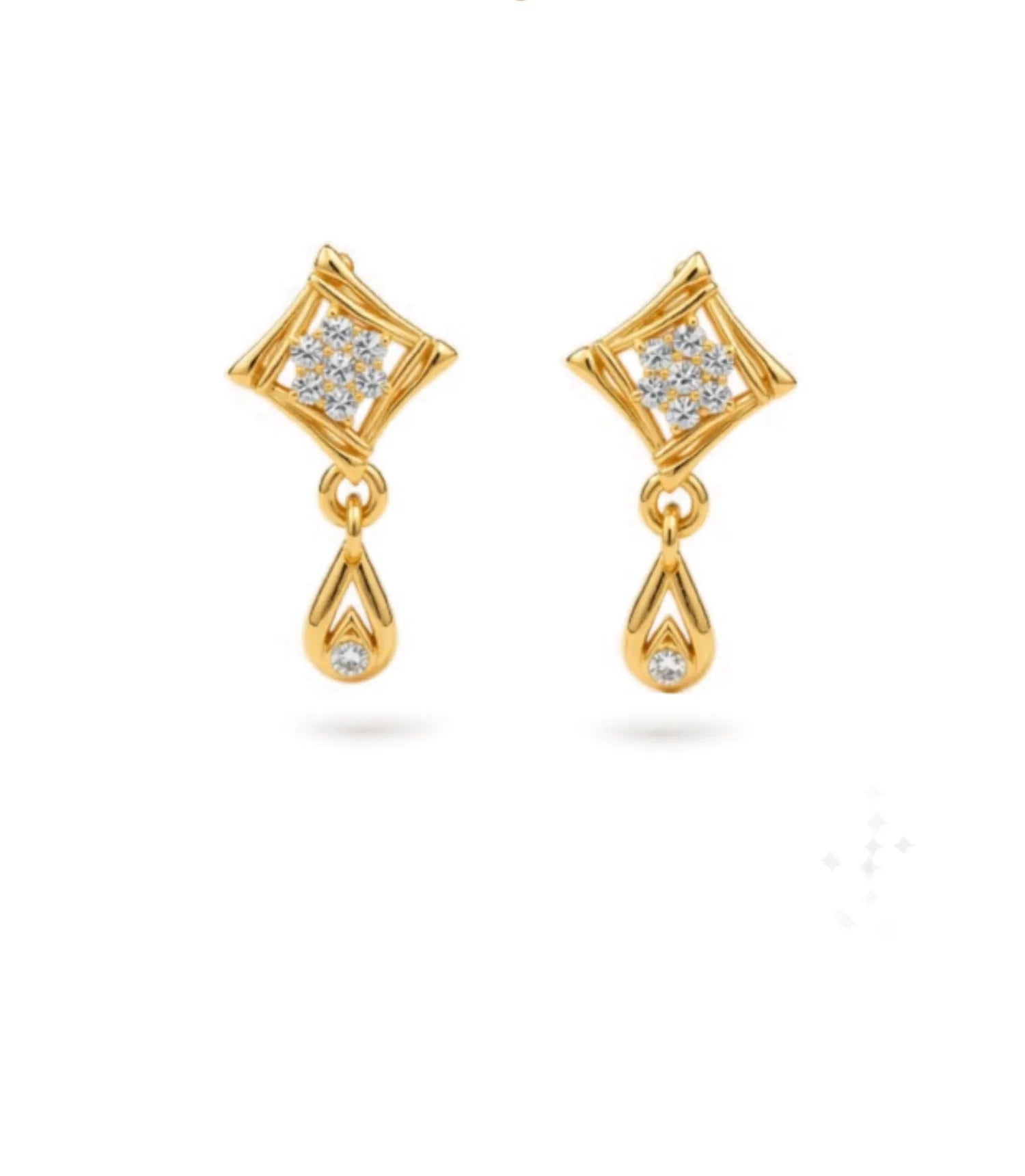 Gold Plated Crystal AD Drop Earrings