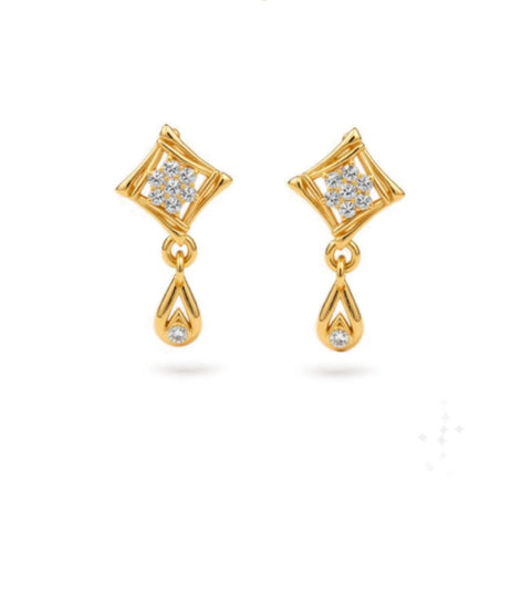 Gold Plated Crystal AD Drop Earrings