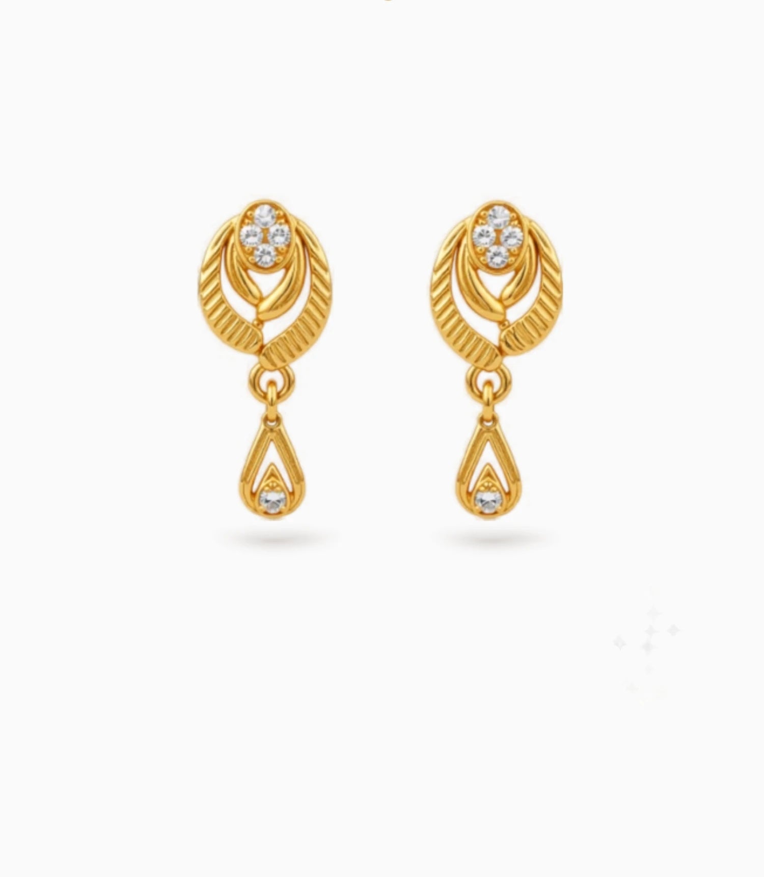 Gold Plated Light-Catching AD Drop Earrings