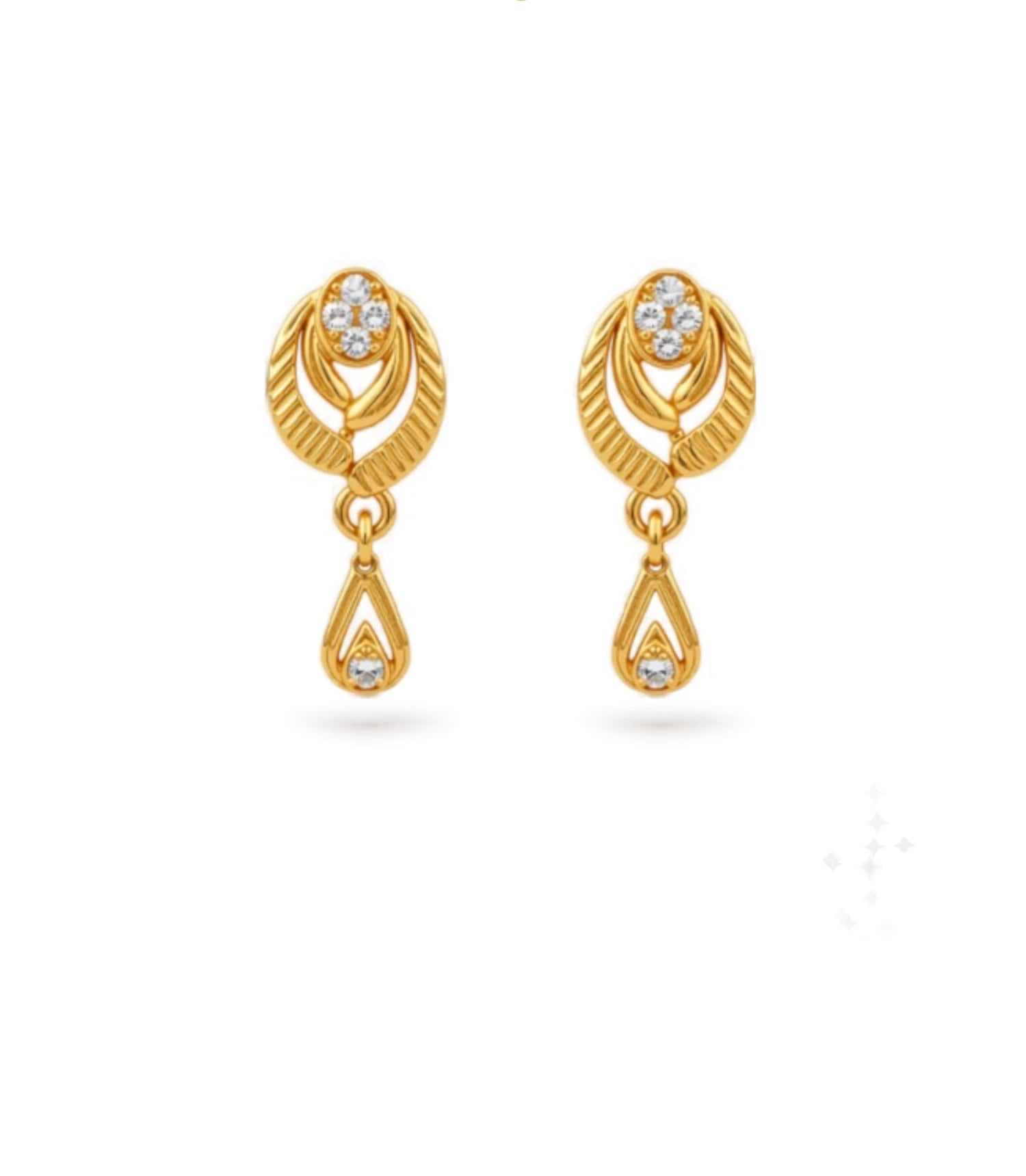 Gold Plated Light-Catching AD Drop Earrings