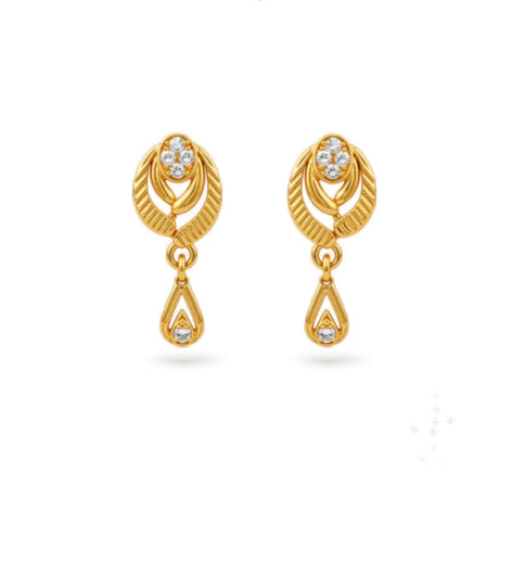 Gold Plated Light-Catching AD Drop Earrings