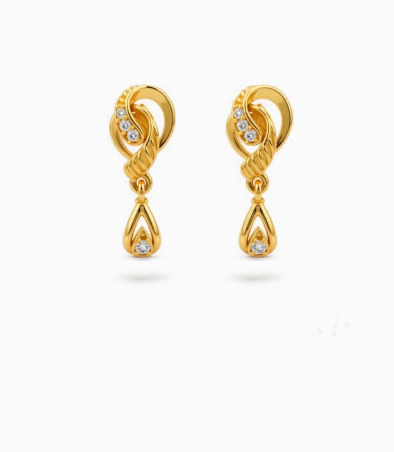 Gold Plated Bright AD Drop Earrings
