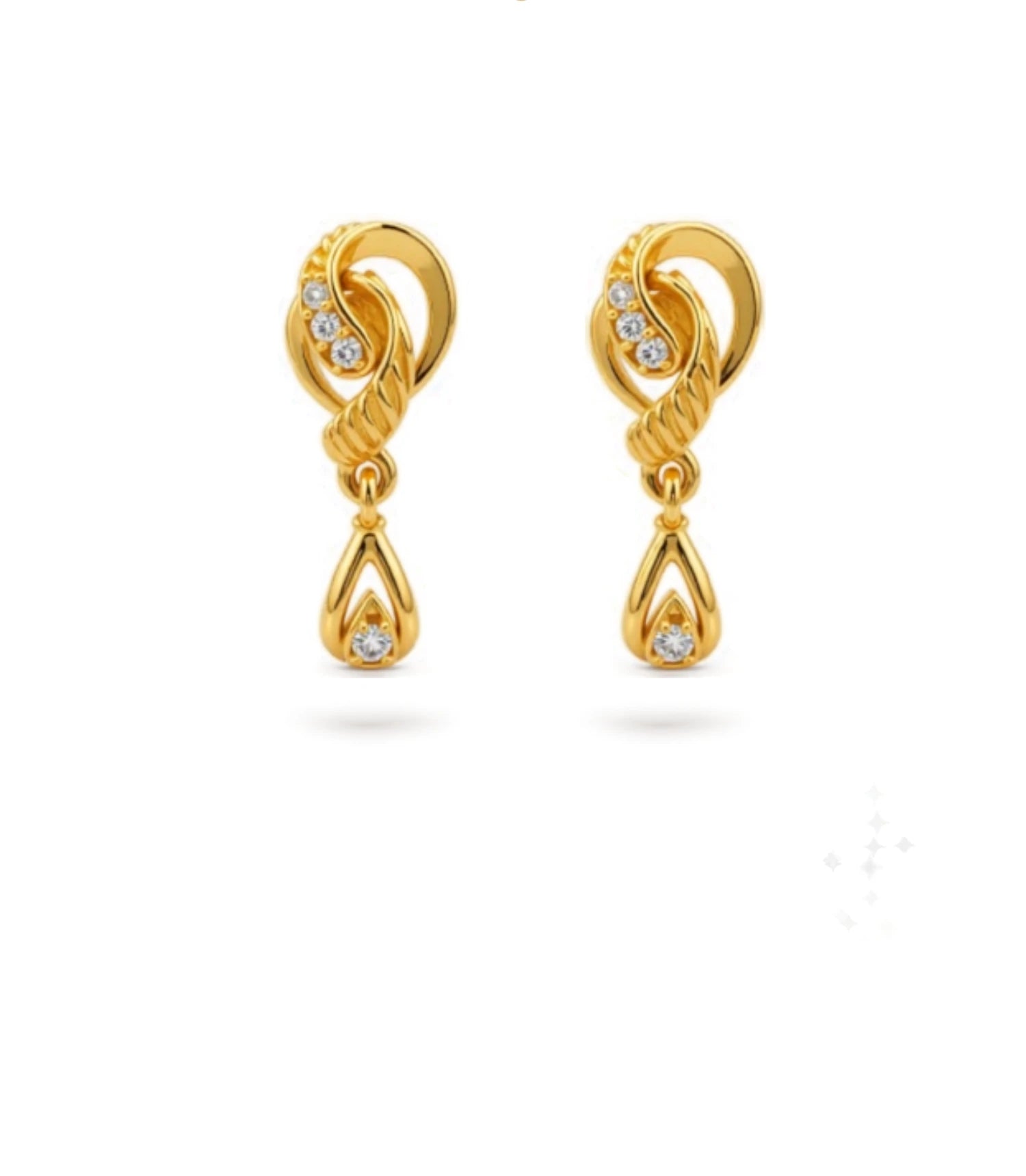 Gold Plated Bright AD Drop Earrings