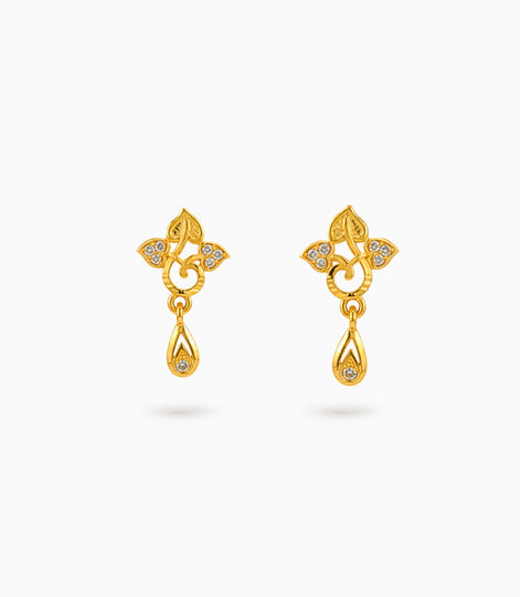 Gold Plated Glimmer AD Drop Earrings
