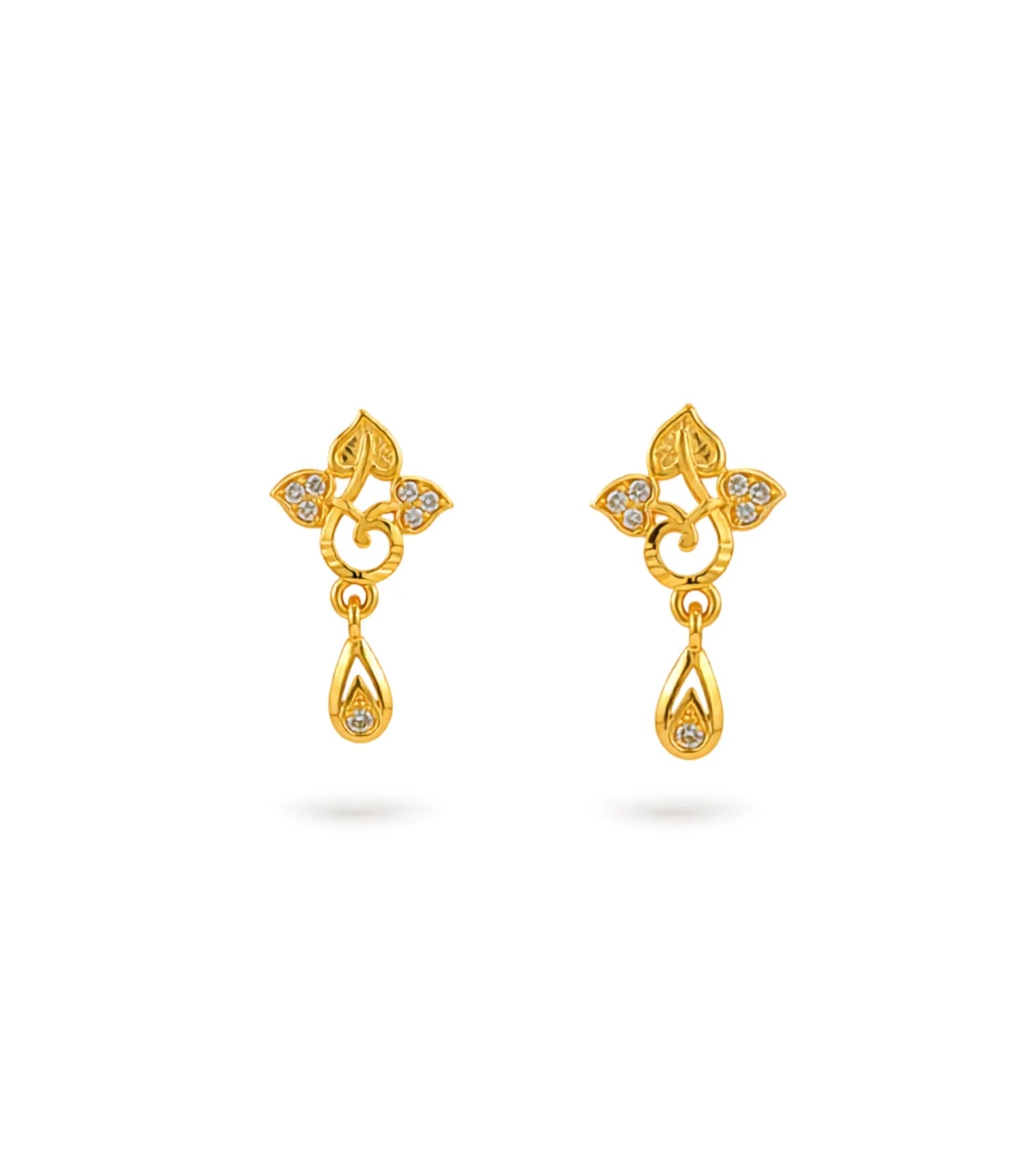 Gold Plated Glimmer AD Drop Earrings