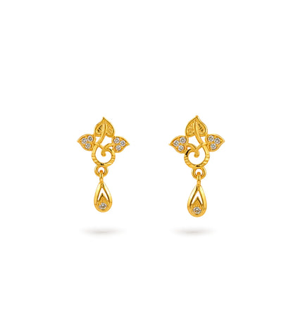Gold Plated Glimmer AD Drop Earrings