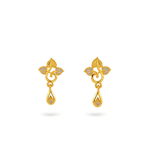 Gold Plated Glimmer AD Drop Earrings