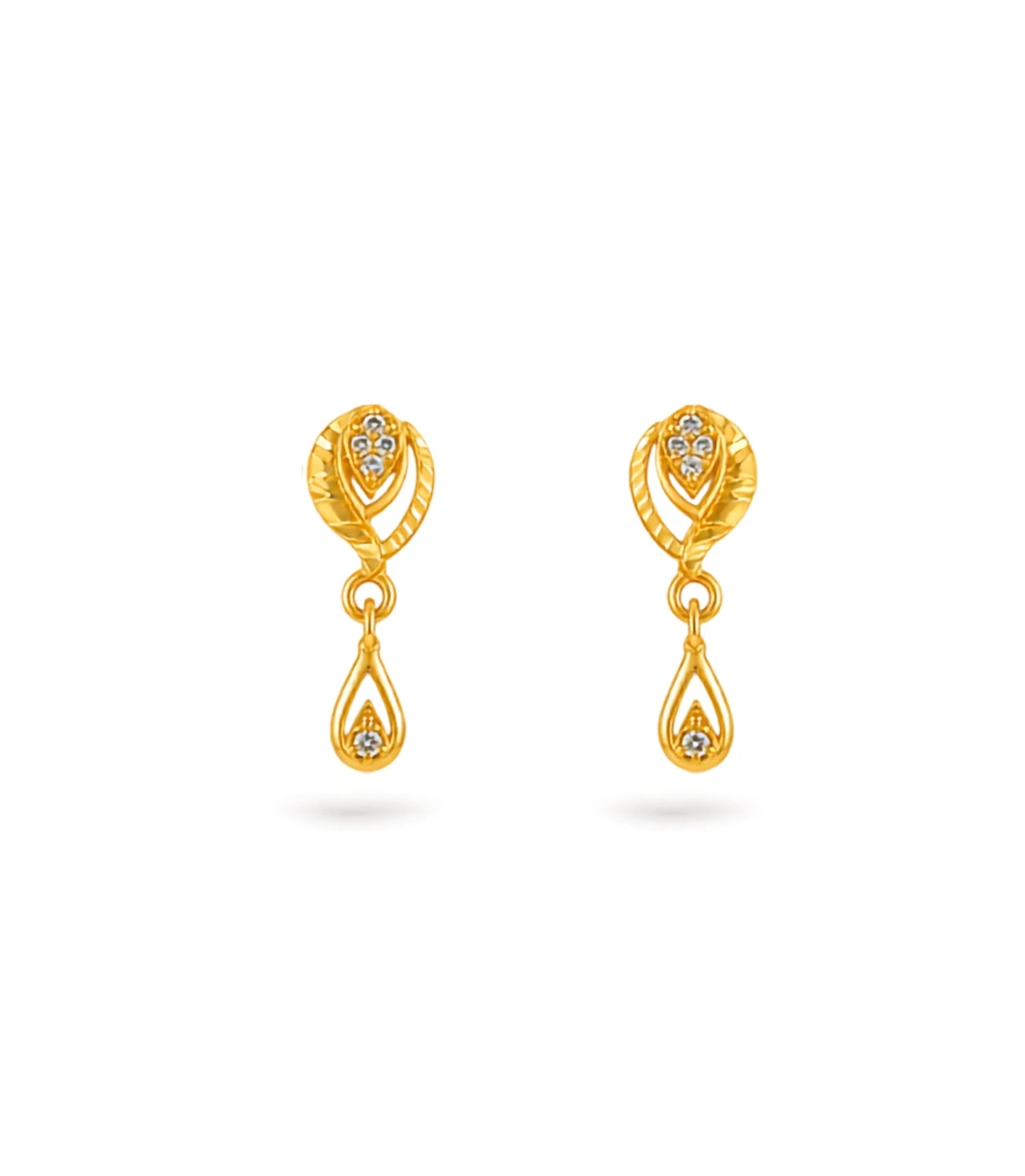 Gold Plated AD Studded Drop Earrings