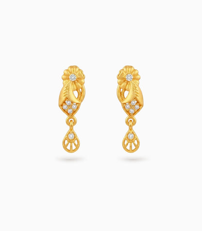Gold Plated AD Stone Drop Earrings