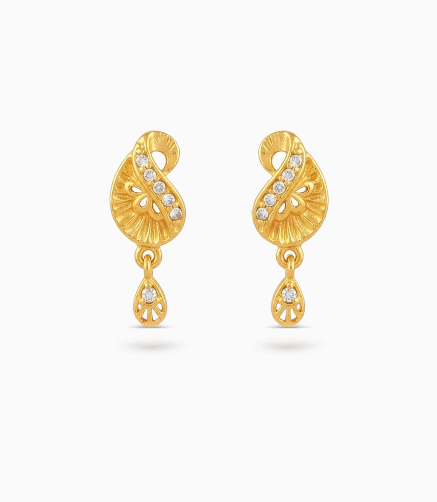Gold Plated AD Crystal Drop Earrings
