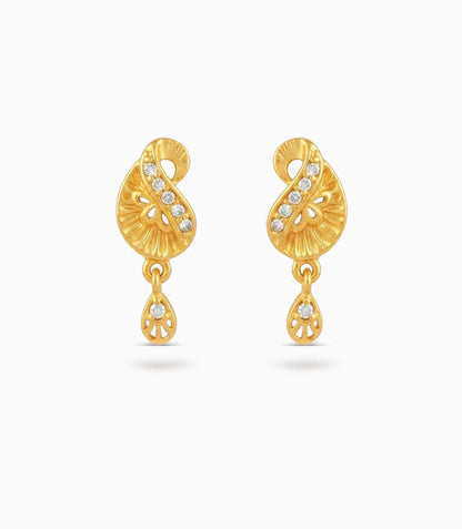 Gold Plated AD Crystal Drop Earrings