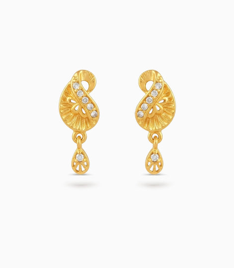 Gold Plated AD Crystal Drop Earrings