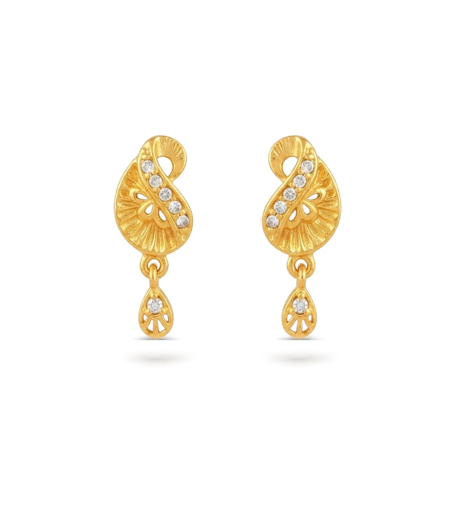 Gold Plated AD Crystal Drop Earrings