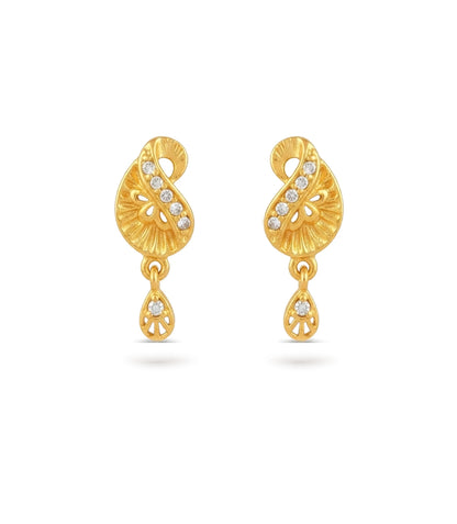 Gold Plated AD Crystal Drop Earrings