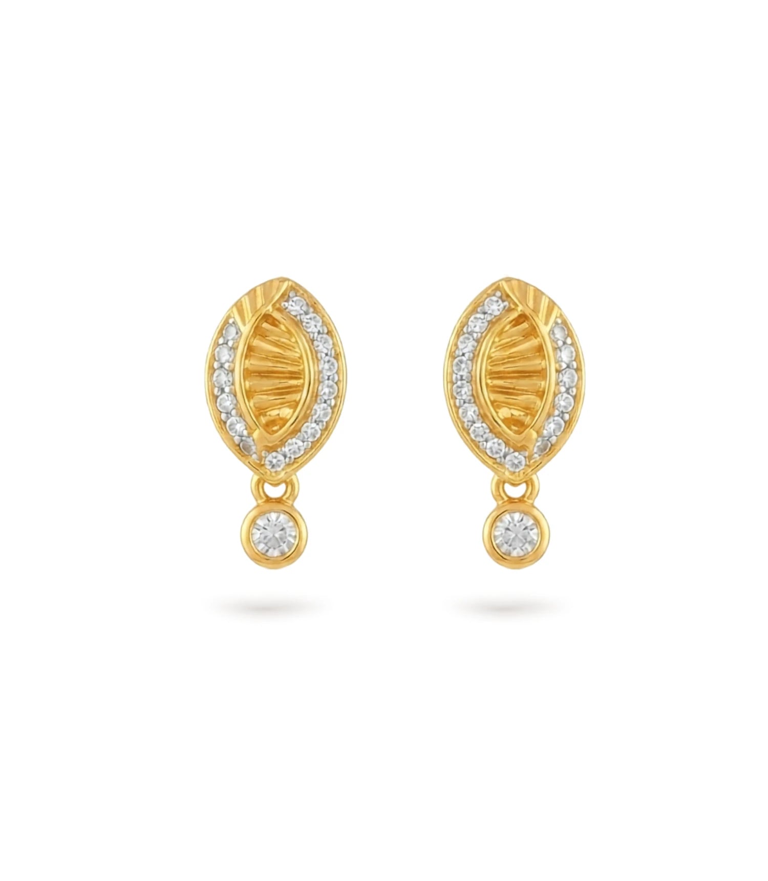Gold Plated AD Embellished Drop Earrings