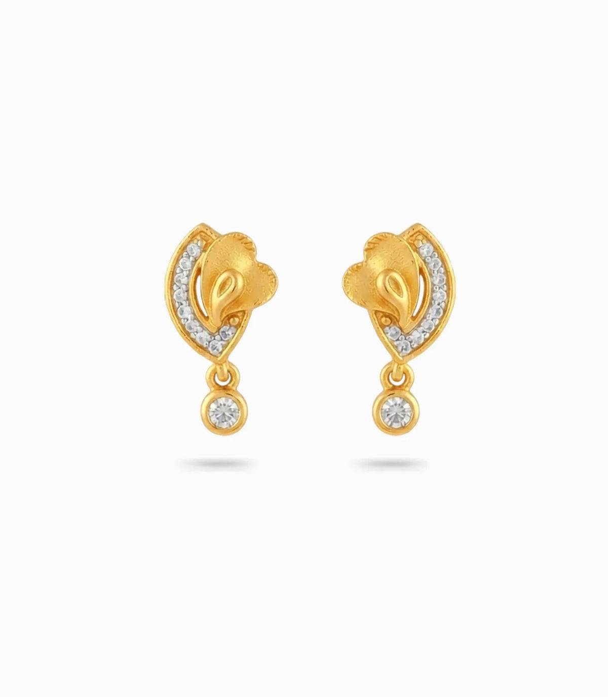 Gold Plated AD Encrusted Drop Earrings