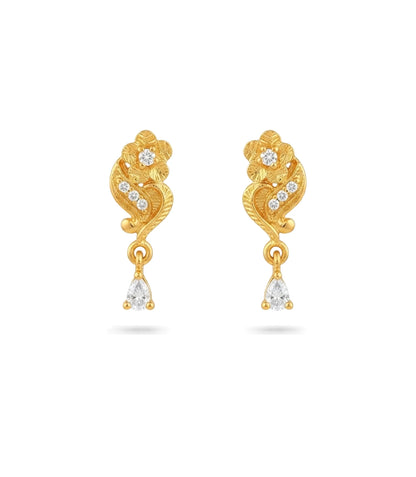 Gold Plated Sparkling AD Drop Earrings