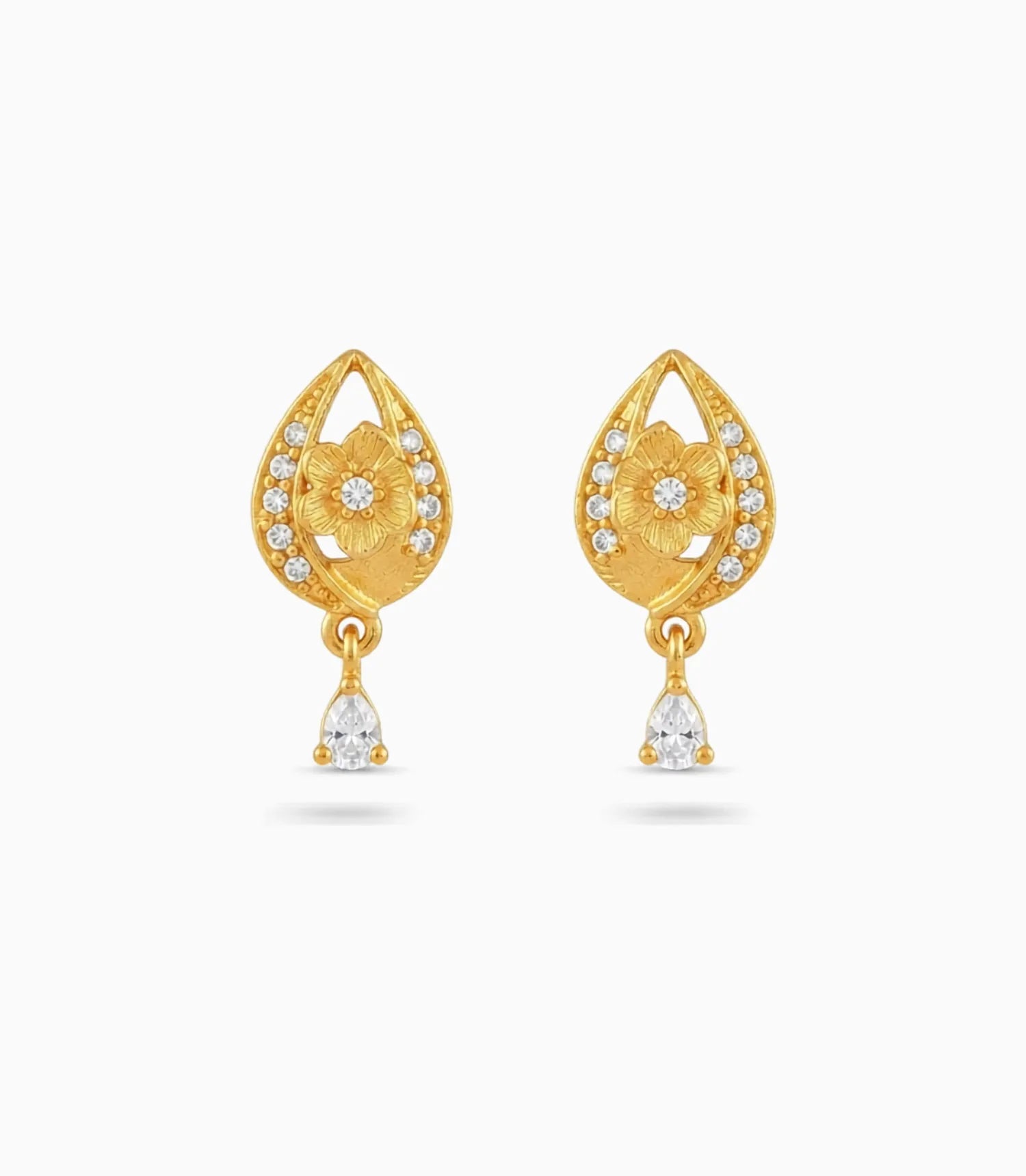 Gold Plated Brilliant AD Drop Earrings