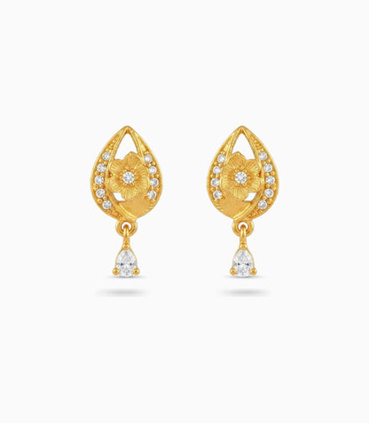 Gold Plated Brilliant AD Drop Earrings