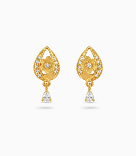 Gold Plated Brilliant AD Drop Earrings