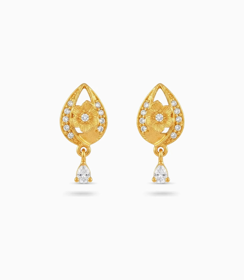 Gold Plated Brilliant AD Drop Earrings