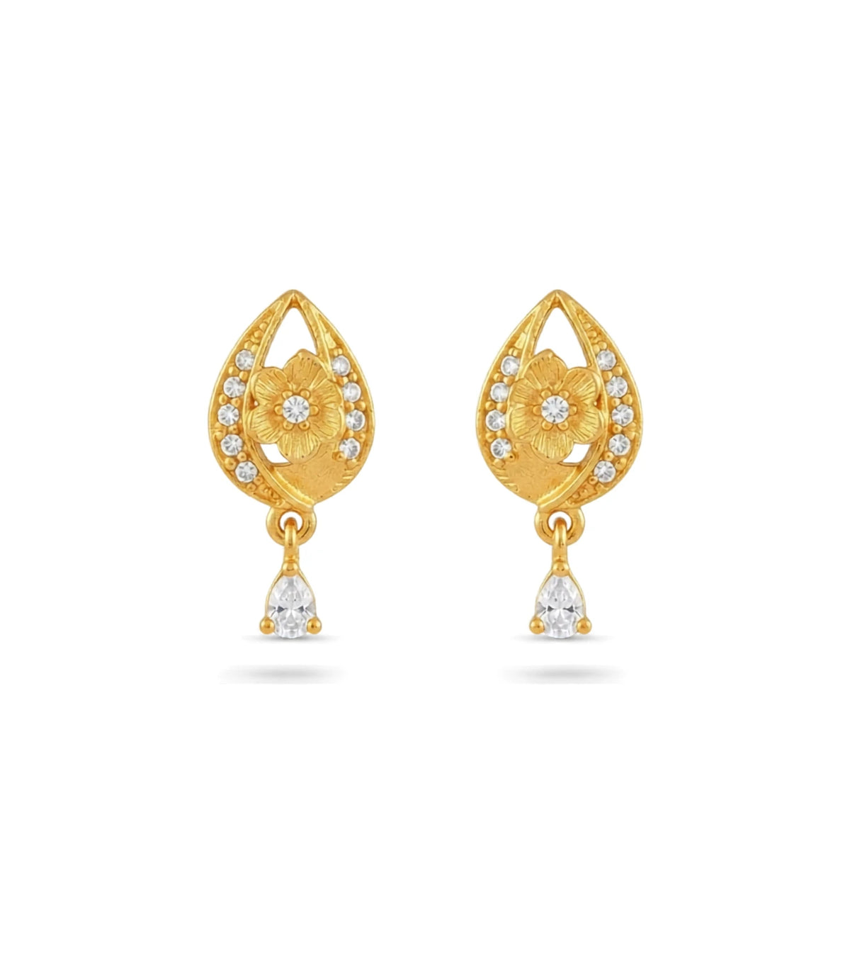 Gold Plated Brilliant AD Drop Earrings