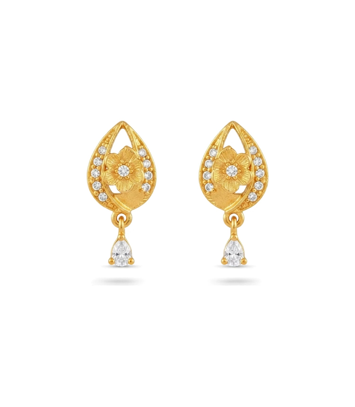 Gold Plated Brilliant AD Drop Earrings