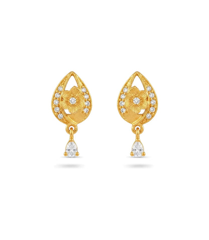 Gold Plated Brilliant AD Drop Earrings