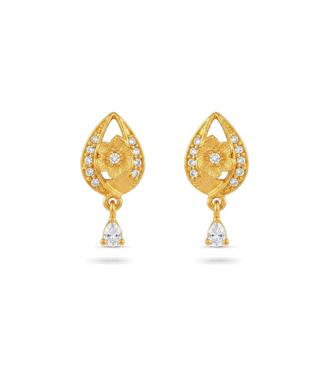 Gold Plated Brilliant AD Drop Earrings
